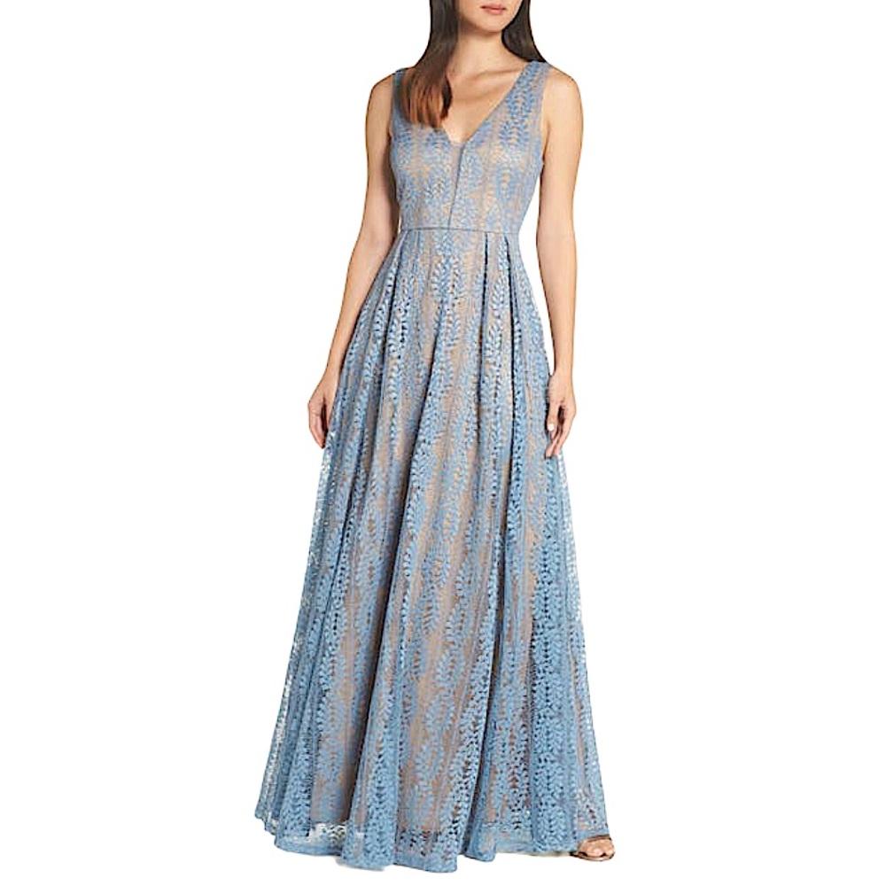 Lulu's Light Blue Lace Maxi Dress
